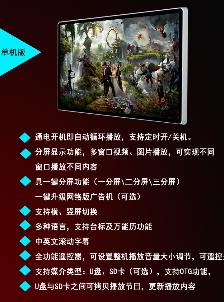 55寸壁掛式液晶廣告機(jī)